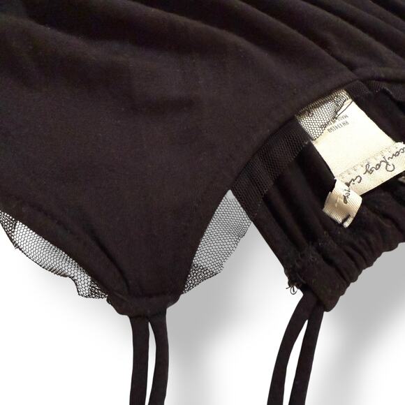 American Rag Cie Tank Top Black Pixie Mesh Hem Paisley Boho Festival Vibes M - Picture 8 of 11